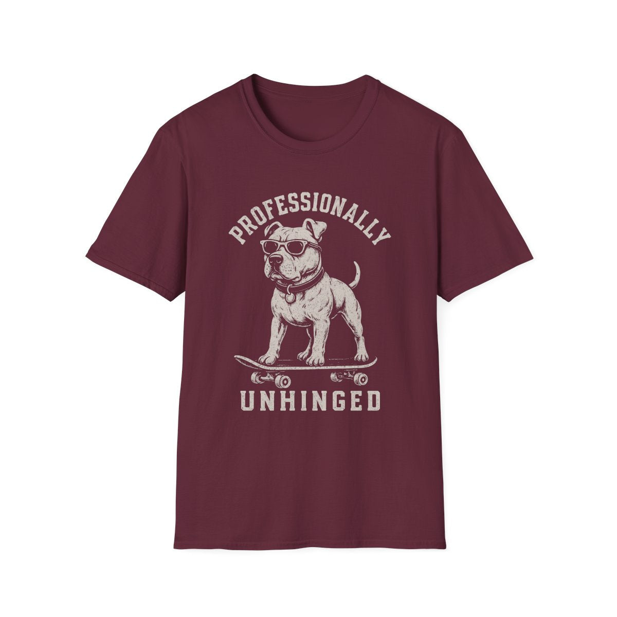 Skateboard American Staffordshire Terrier Tee - Maroon