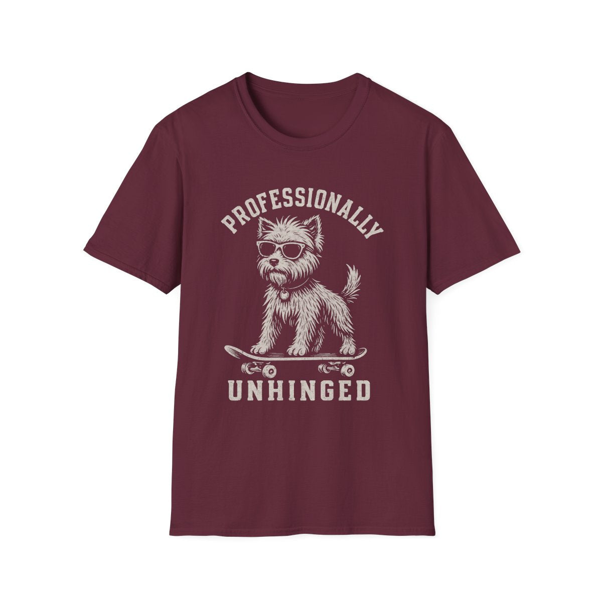 Skateboard Australian Terrier Tee - Maroon