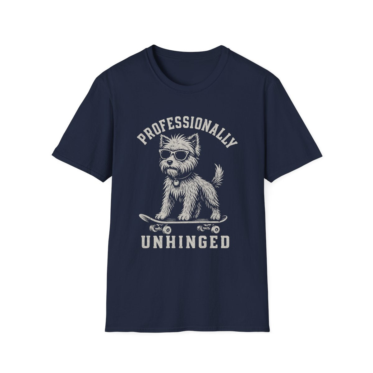 Skateboard Australian Terrier Tee - Navy