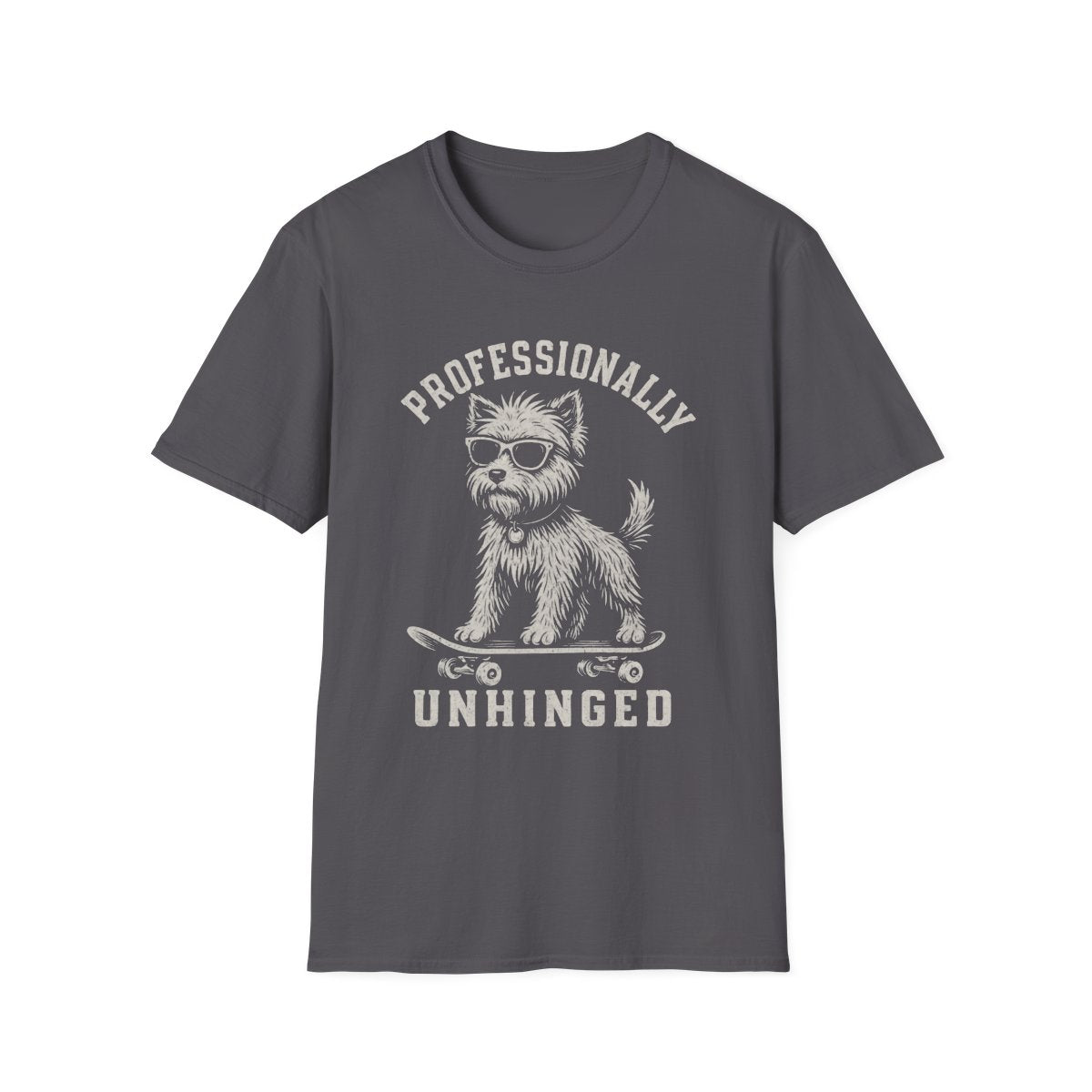 Skateboard Australian Terrier Tee - Charcoal