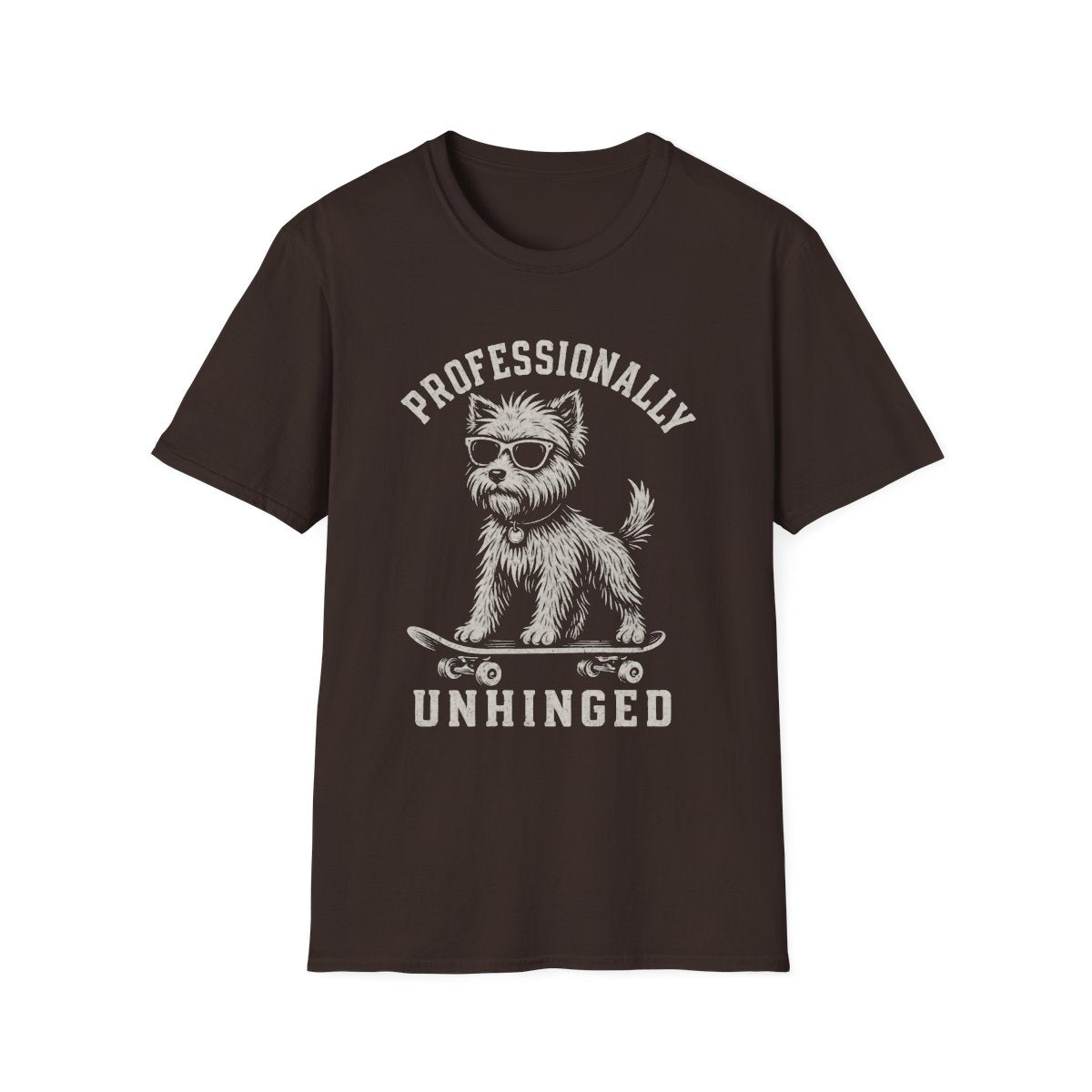Skateboard Australian Terrier Tee - Dark Chocolate