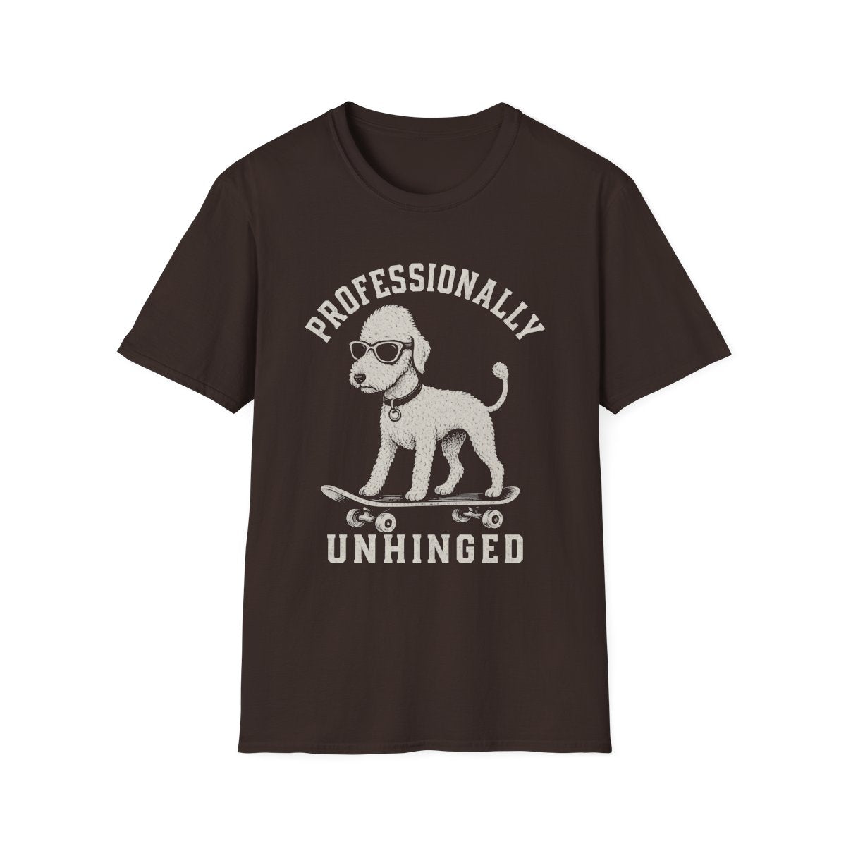 Skateboard Bedlington Terrier Tee - Dark Chocolate