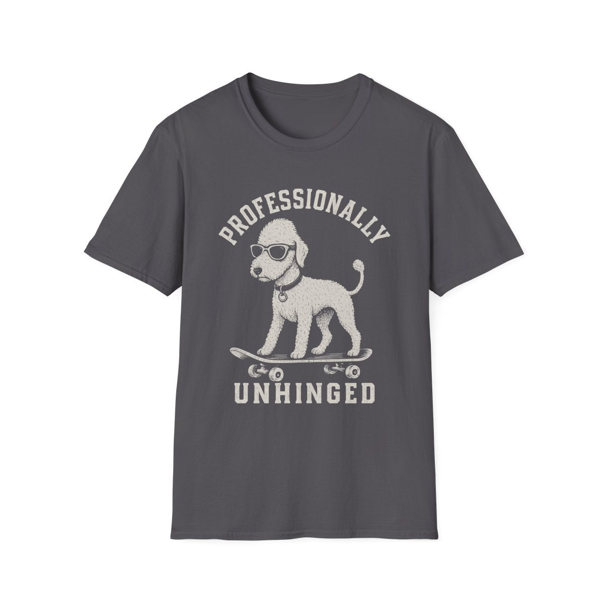 Skateboard Bedlington Terrier Tee - Charcoal