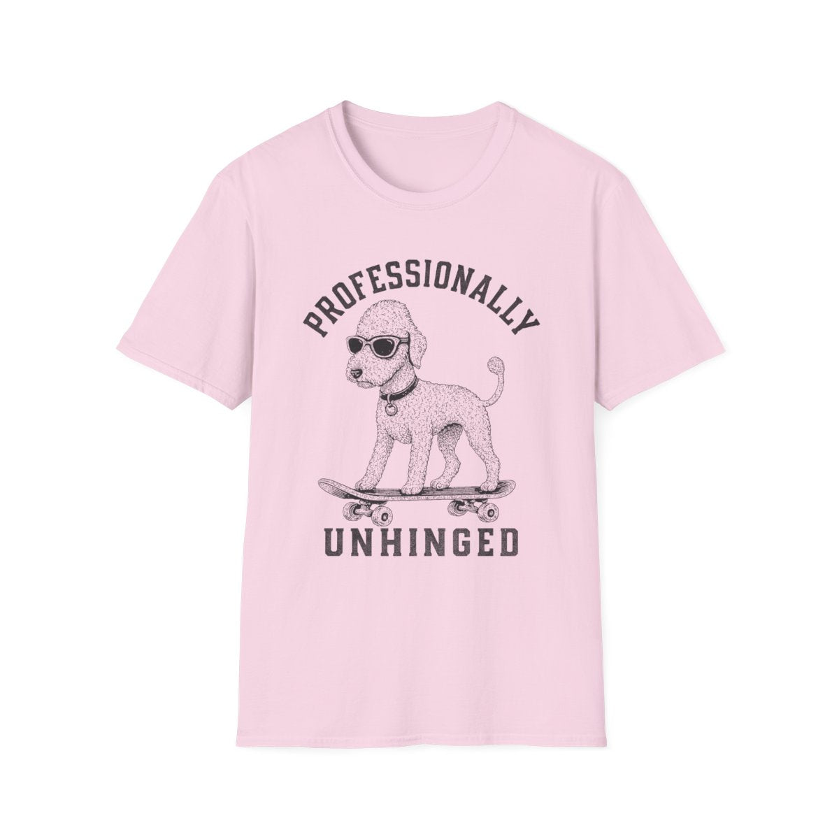 Skateboard Bedlington Terrier Tee - Light Pink