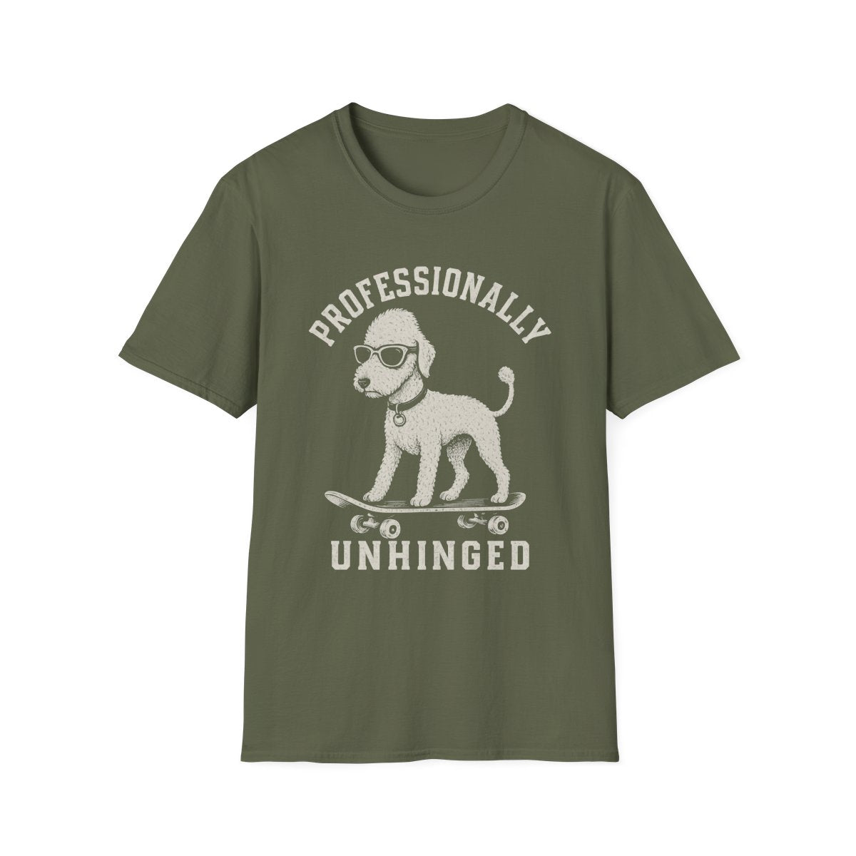 Skateboard Bedlington Terrier Tee - Military Green