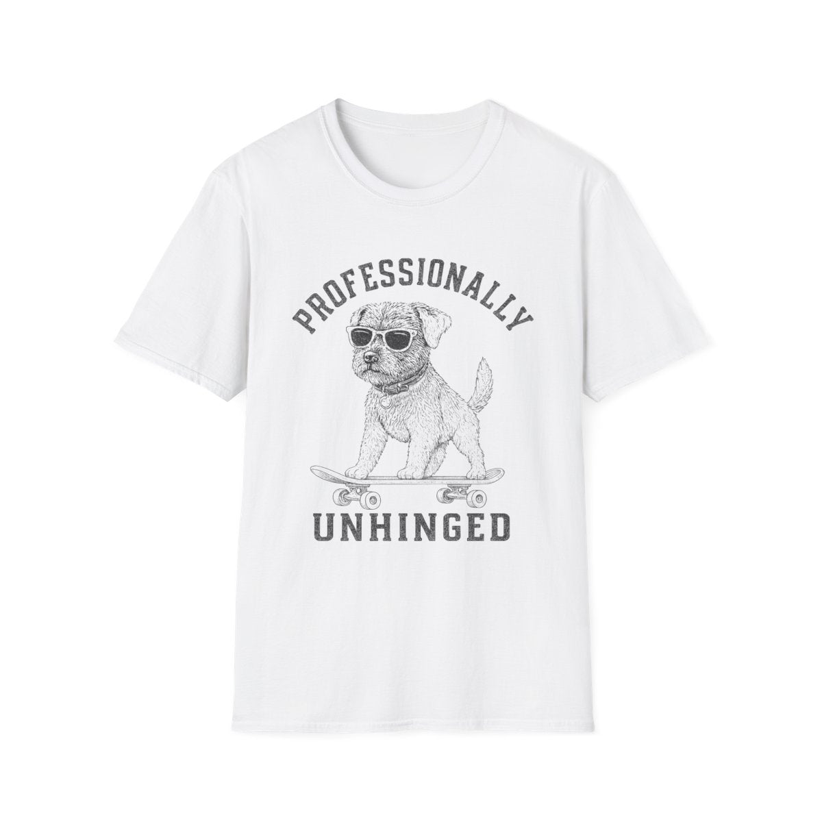 Skateboard Border Terrier Tee - White