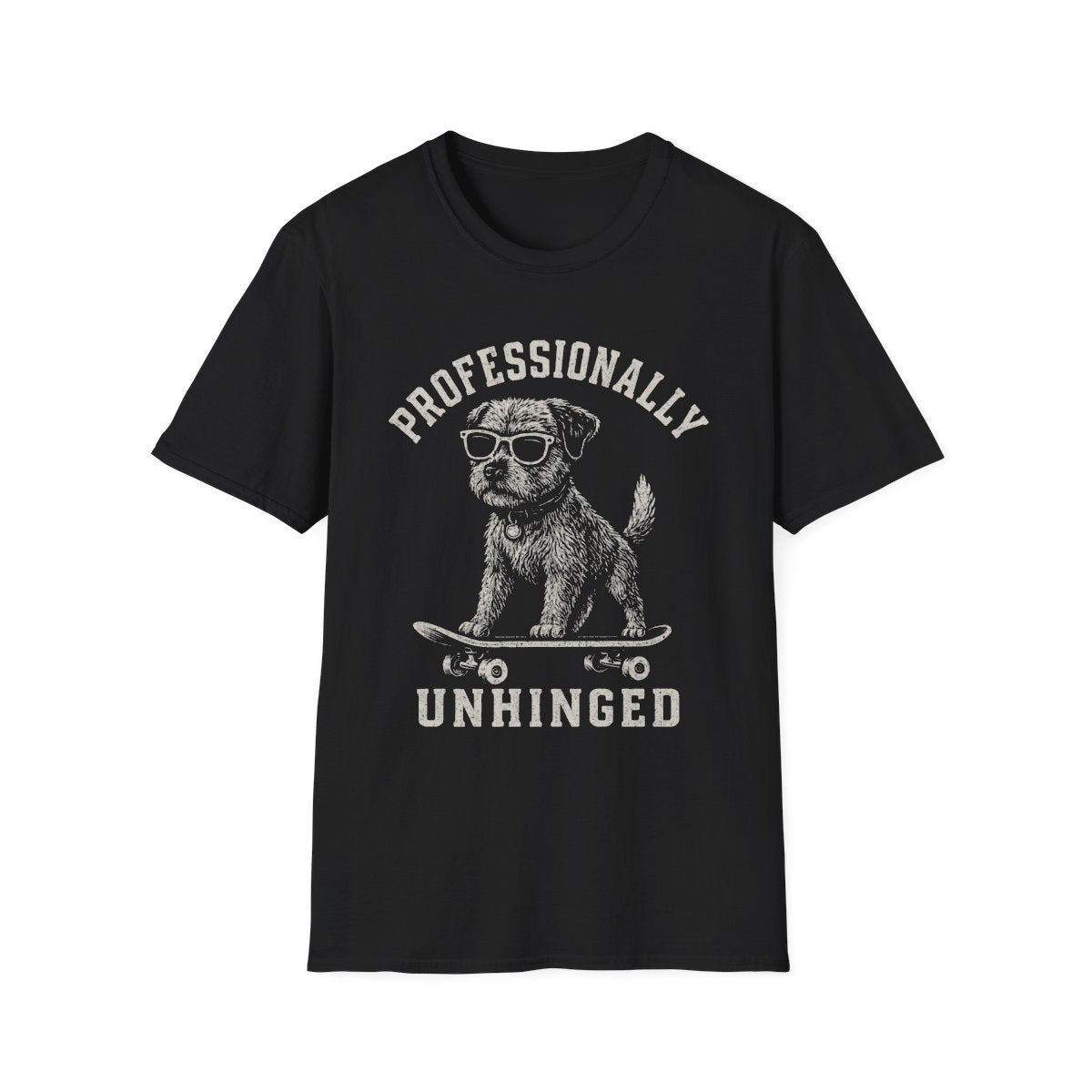 Skateboard Border Terrier Tee - Black