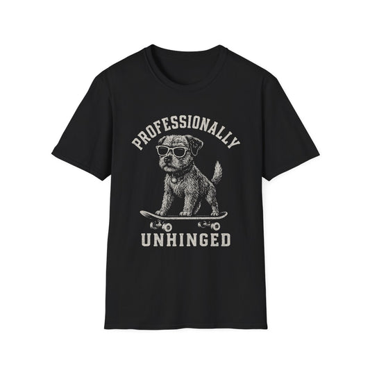 Skateboard Border Terrier Tee - Black