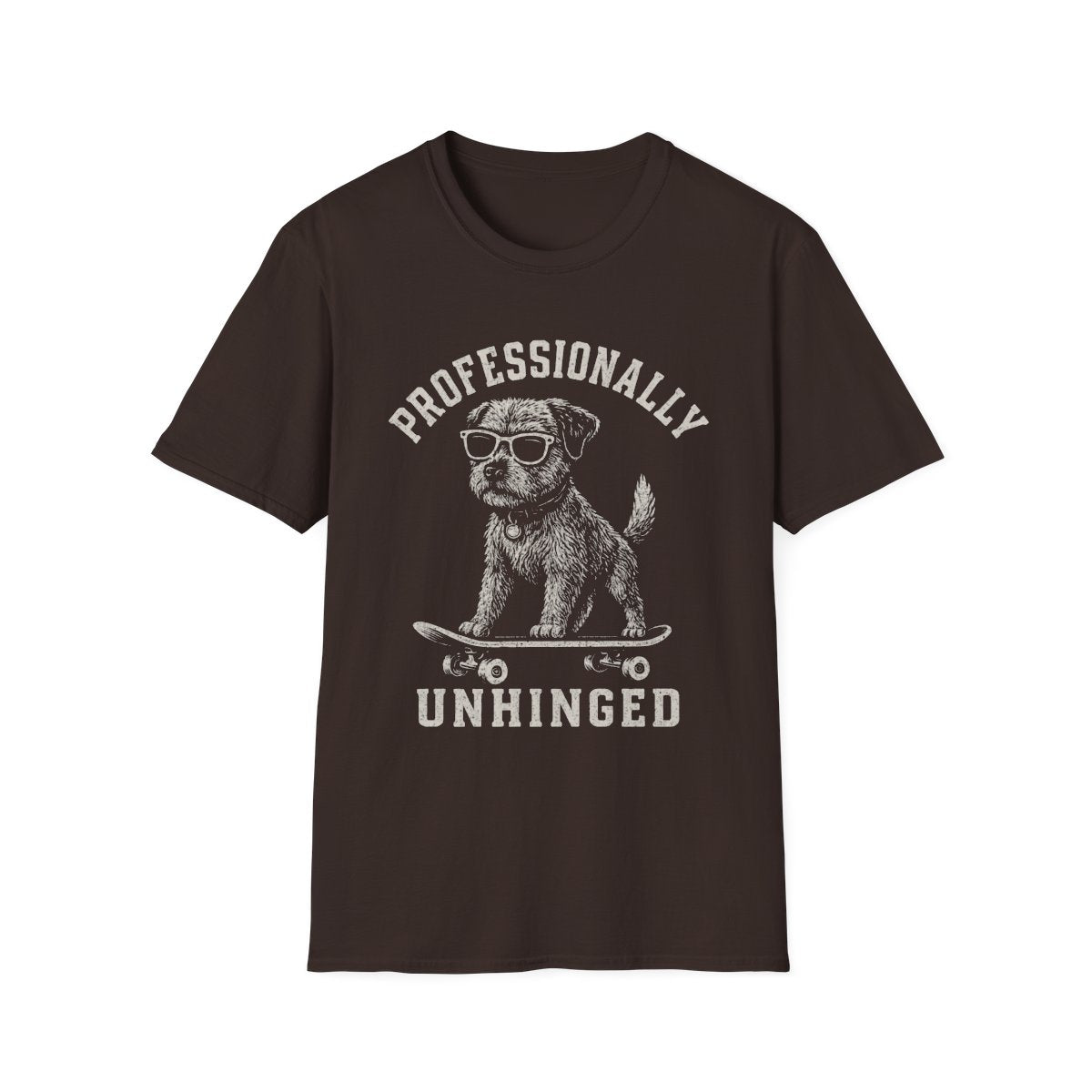 Skateboard Border Terrier Tee - Dark Chocolate