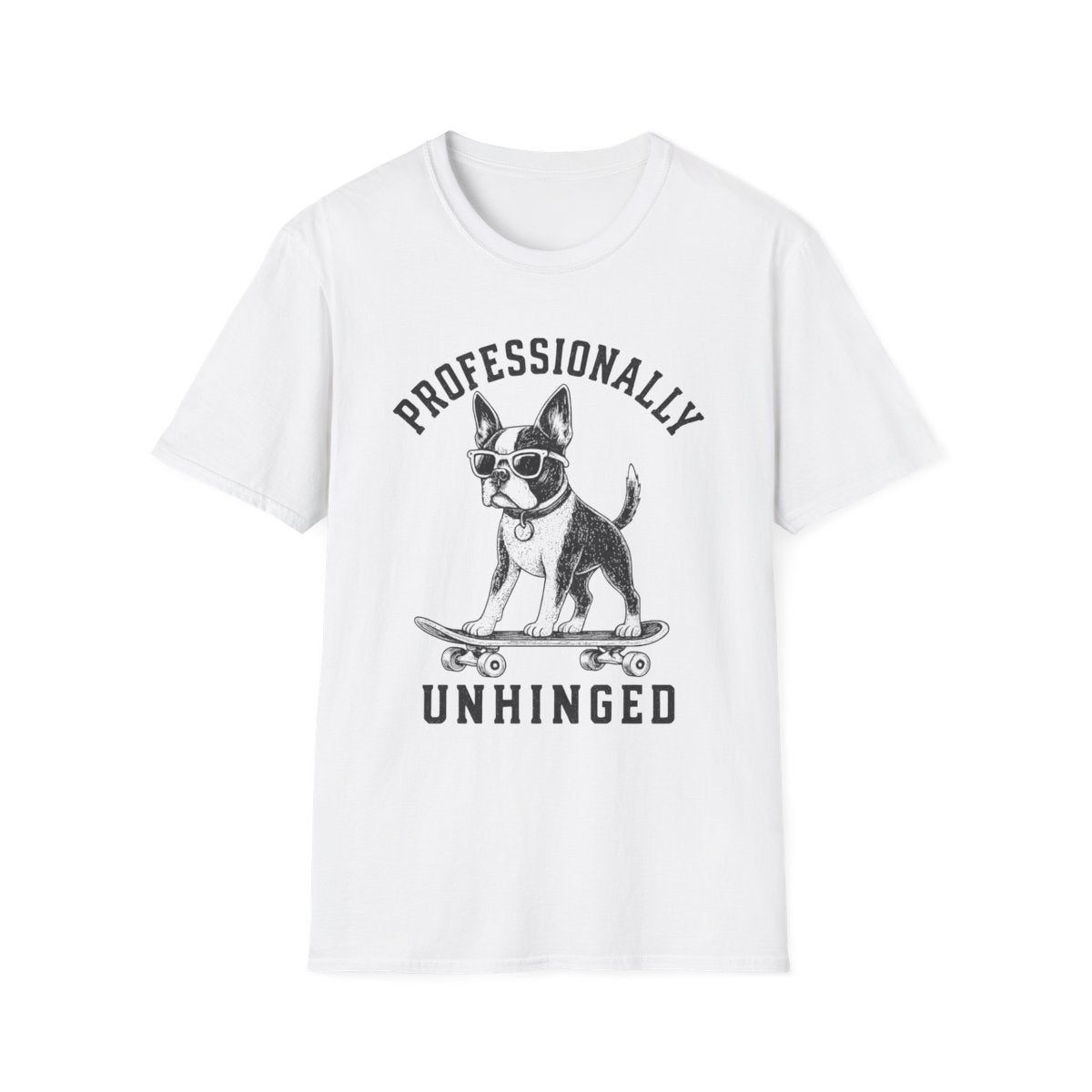 Skateboard Boston Terrier Tee - White