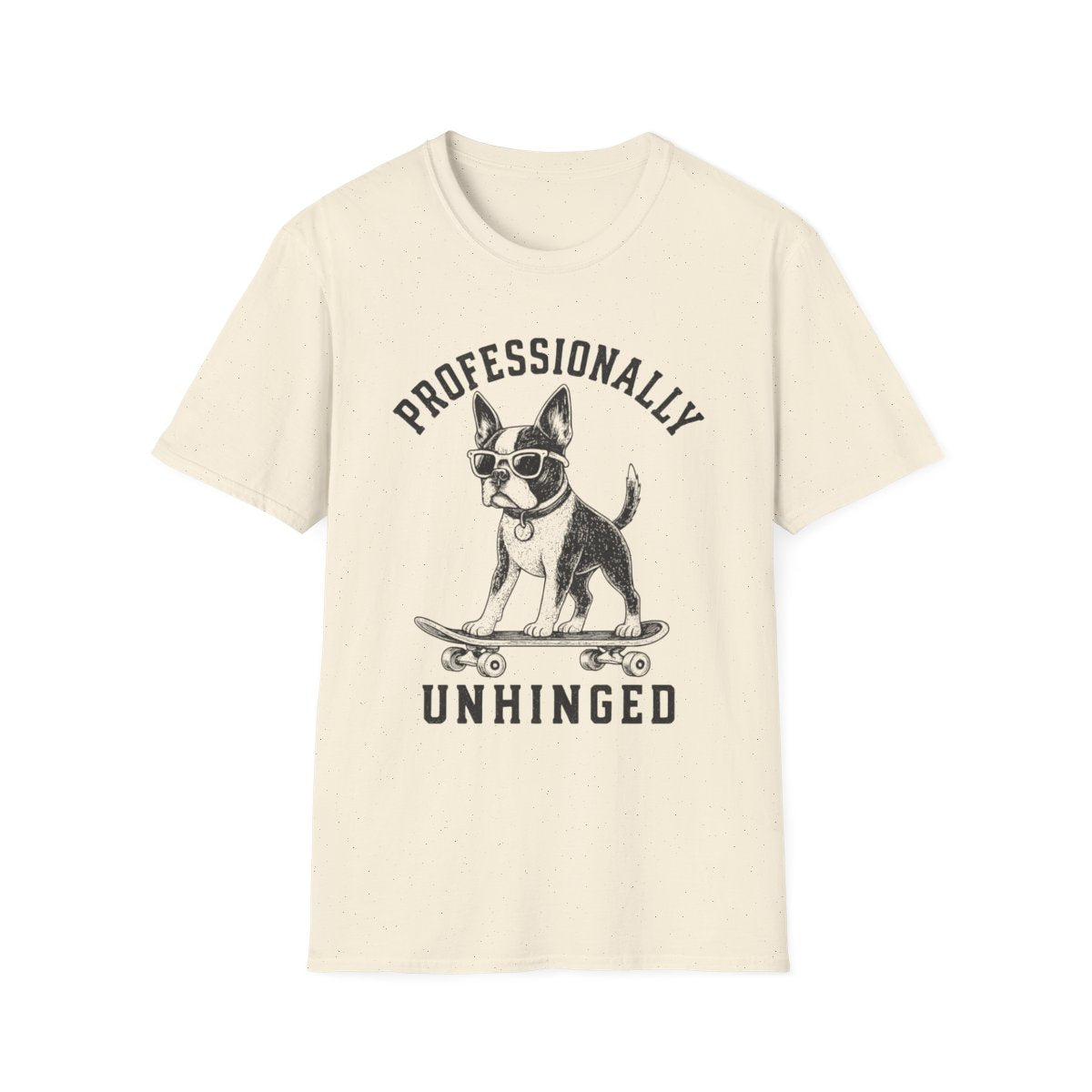 Skateboard Boston Terrier Tee - Natural