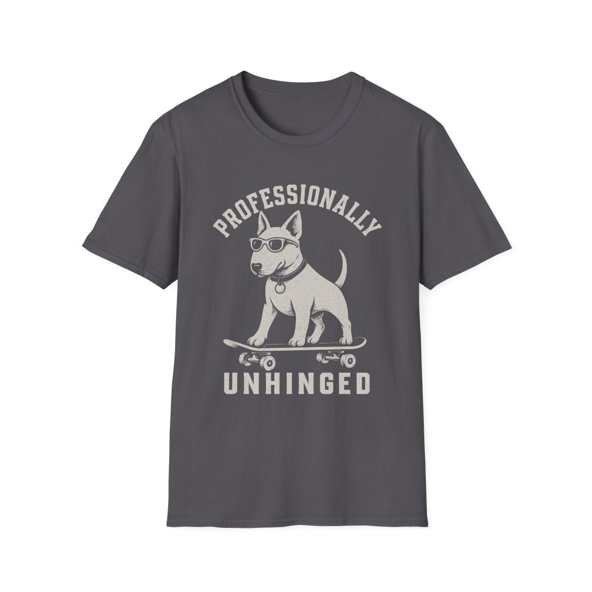 Skateboard Bull Terrier Tee - Charcoal
