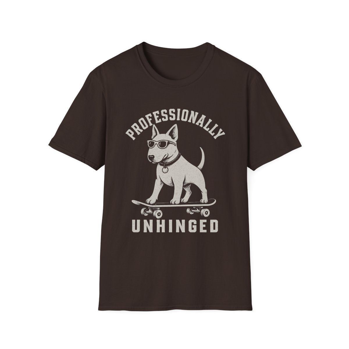 Skateboard Bull Terrier Tee - Dark Chocolate