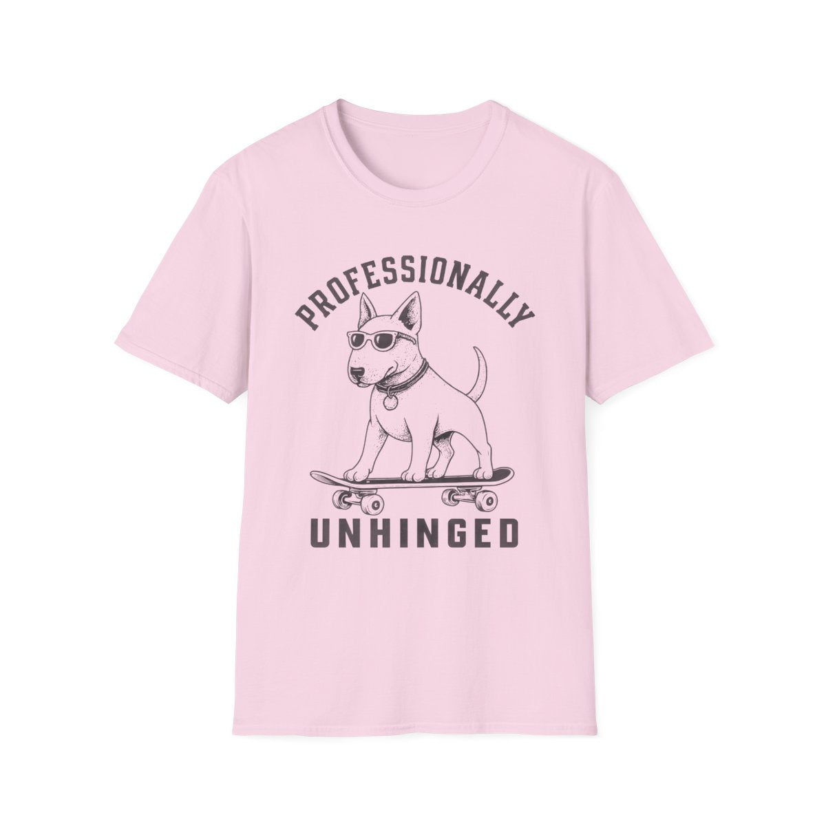 Skateboard Bull Terrier Tee - Light Pink