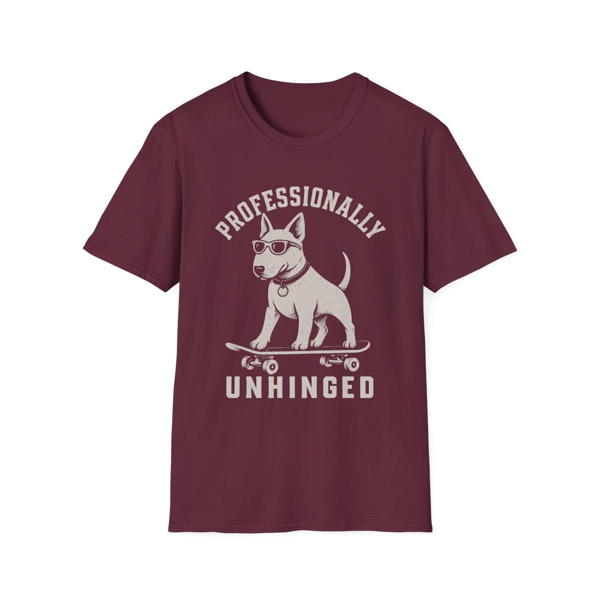 Skateboard Bull Terrier Tee - Maroon