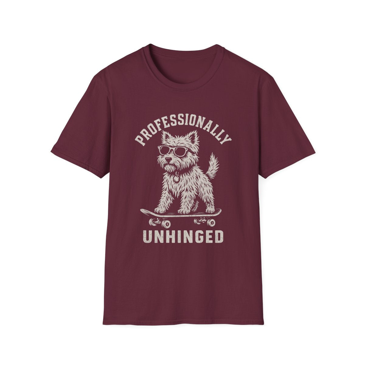 Skateboard Cairn Terrier Tee - Maroon