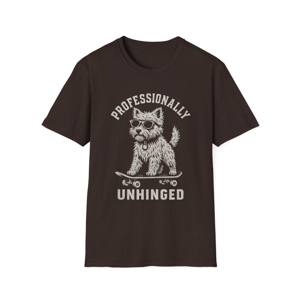 Skateboard Cairn Terrier Tee - Dark Chocolate