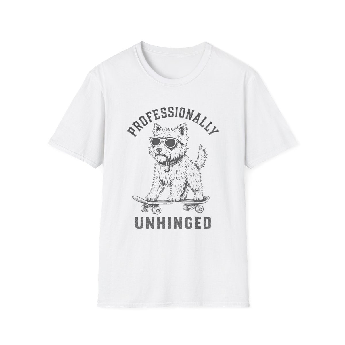 Skateboard Cairn Terrier Tee - White