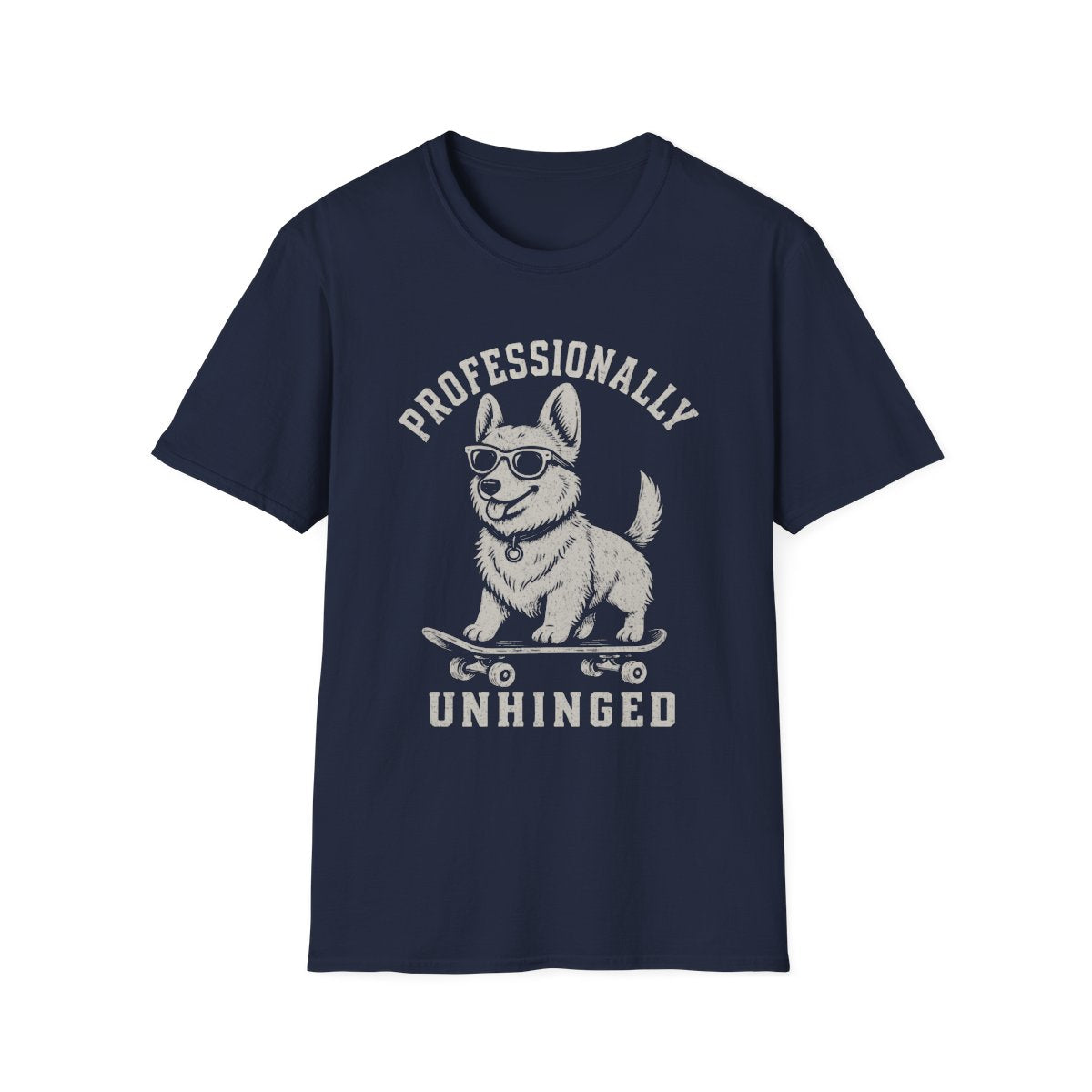 Skateboard Corgi Tee - Navy