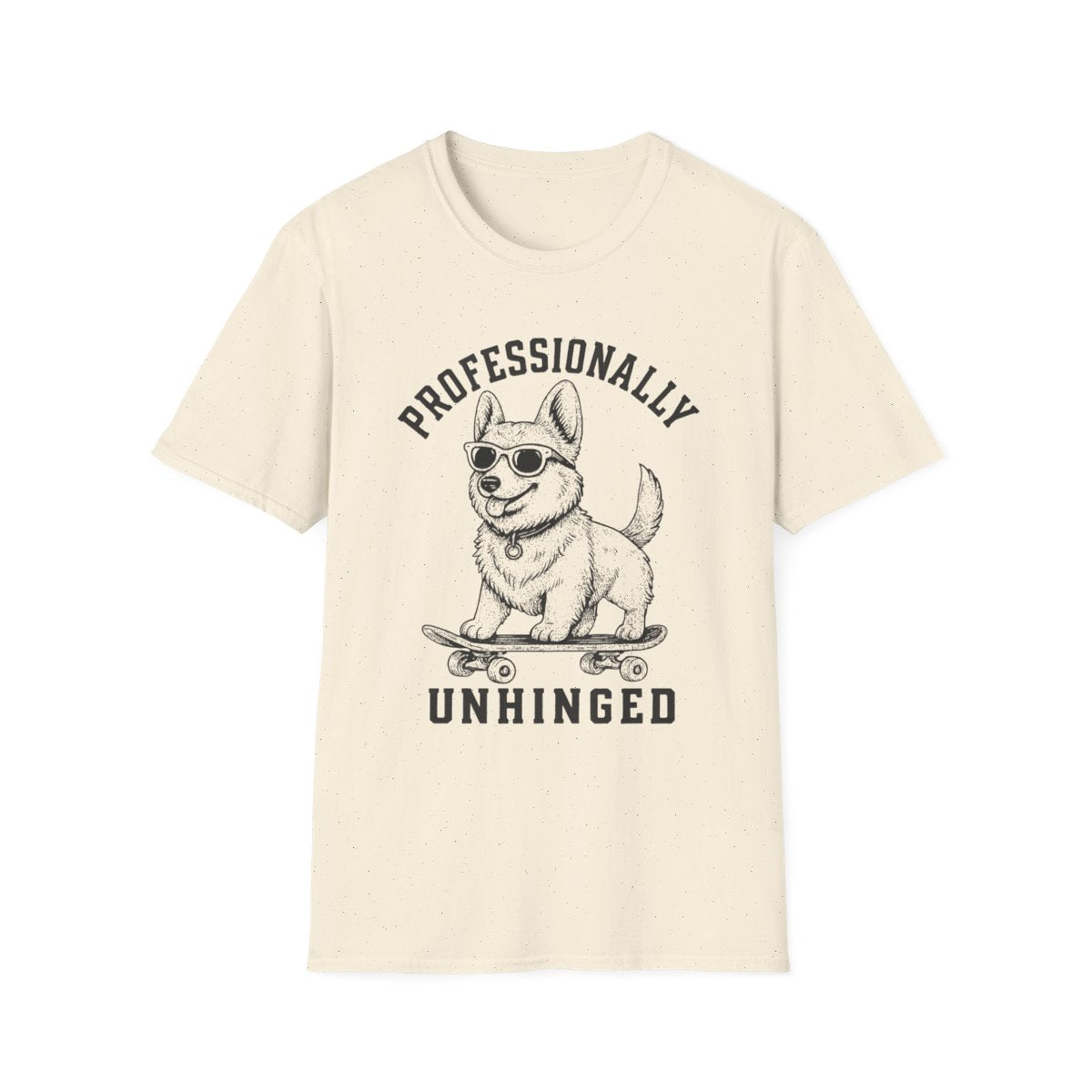 Skateboard Corgi Tee - Natural