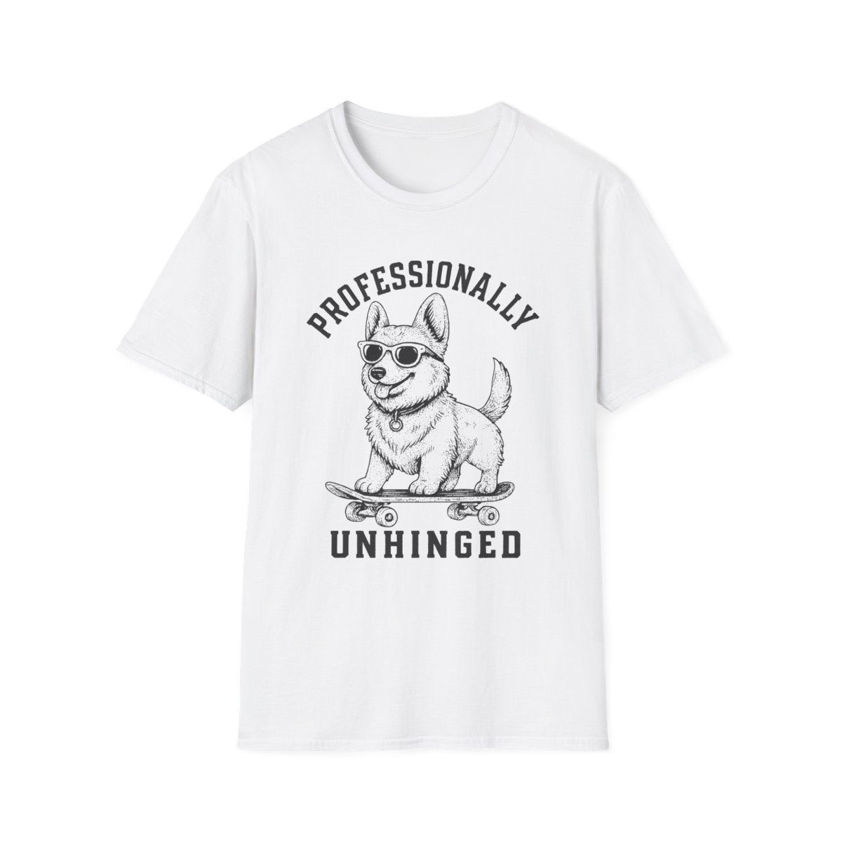 Skateboard Corgi Tee - White