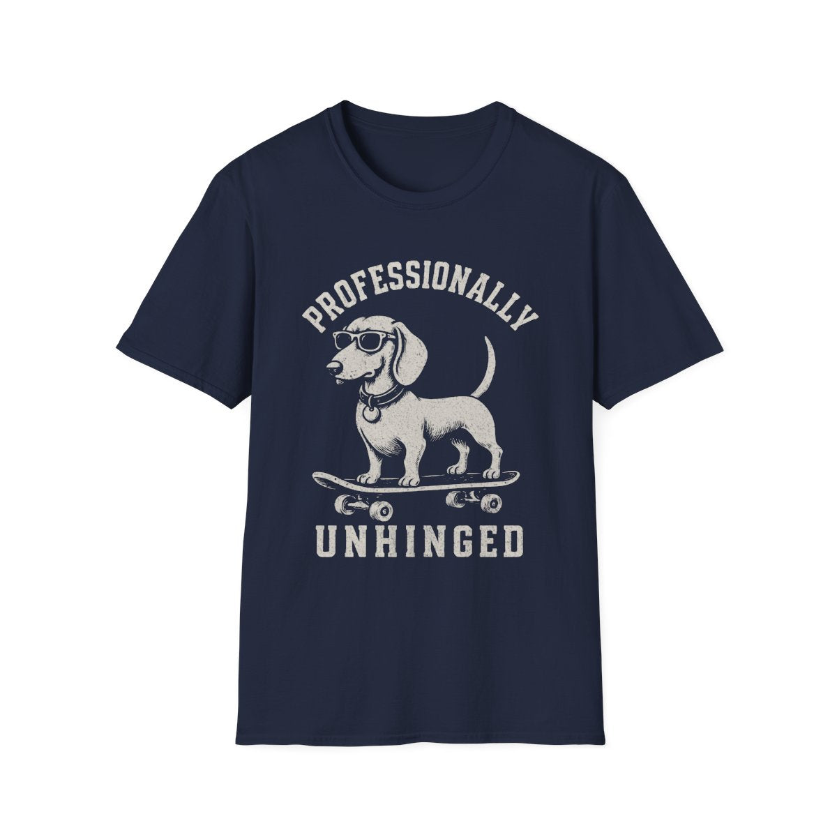 Skateboard Dachshund Tee - Navy