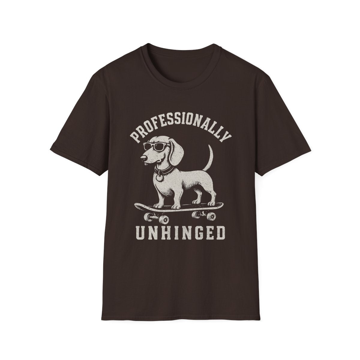 Skateboard Dachshund Tee - Dark Chocolate