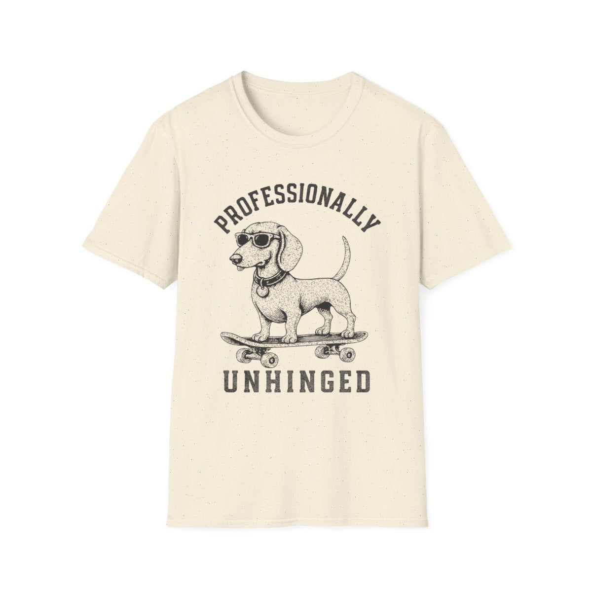 Skateboard Dachshund Tee - Natural