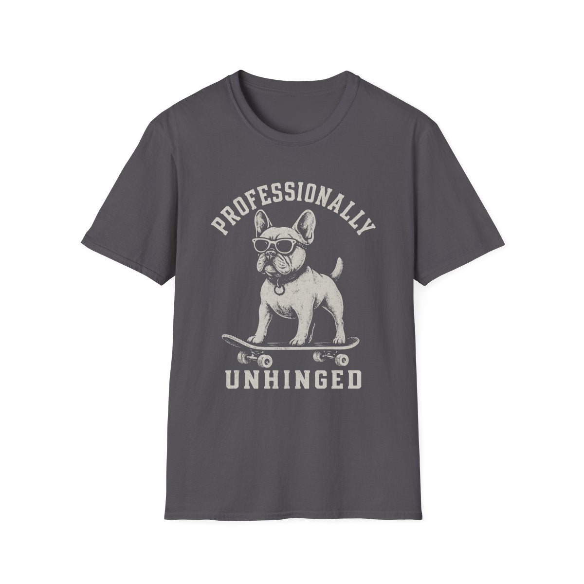 Skateboard French Bulldog Tee - Charcoal
