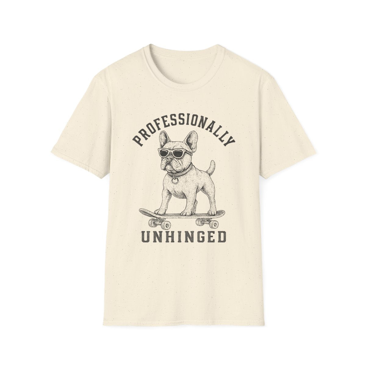 Skateboard French Bulldog Tee - Natural