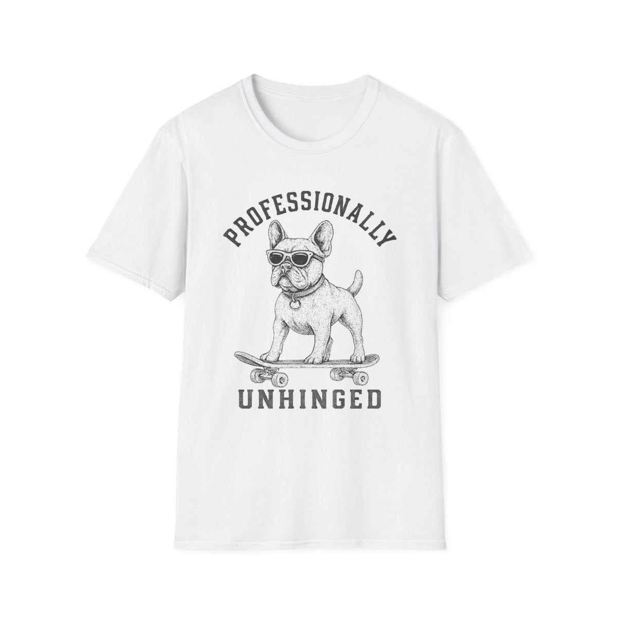 Skateboard French Bulldog Tee - White