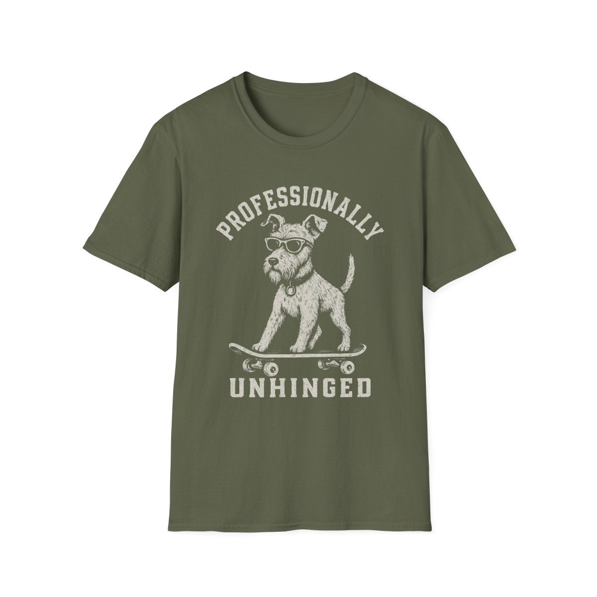 Skateboard Irish Terrier Tee - Military Green