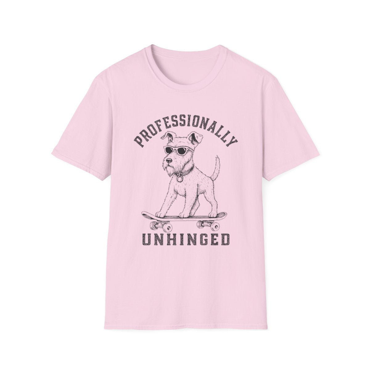 Skateboard Irish Terrier Tee - Light Pink