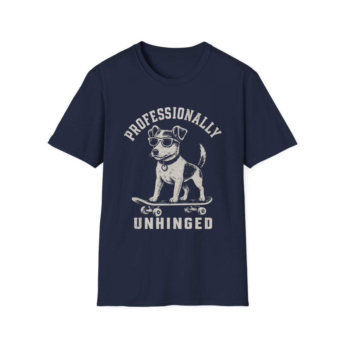 Skateboard Jack Russell Terrier Tee - Navy