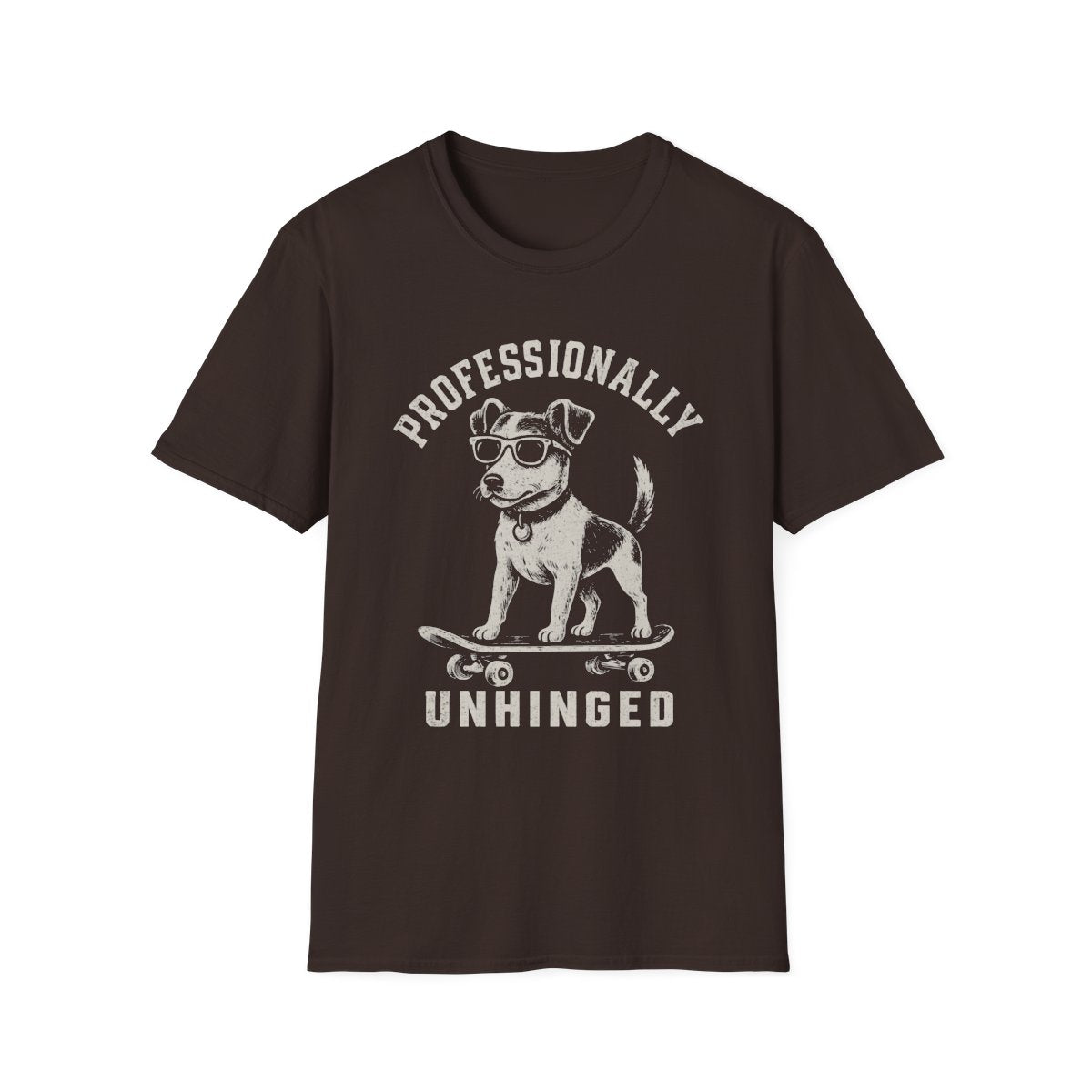 Skateboard Jack Russell Terrier Tee - Dark Chocolate