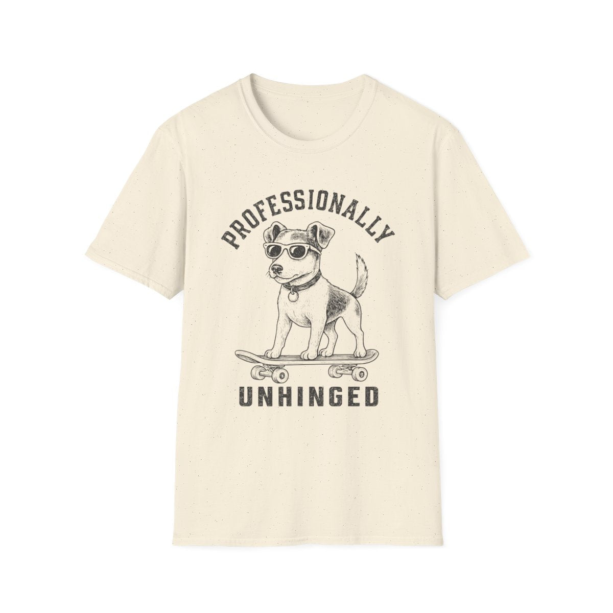 Skateboard Jack Russell Terrier Tee - Natural