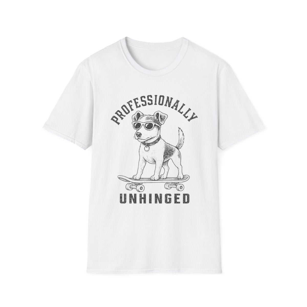 Skateboard Jack Russell Terrier Tee - White