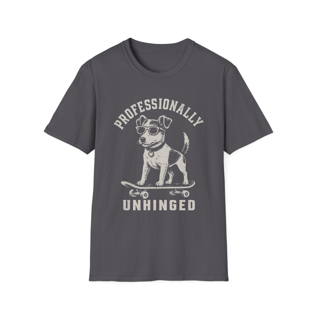 Skateboard Jack Russell Terrier Tee - Charcoal