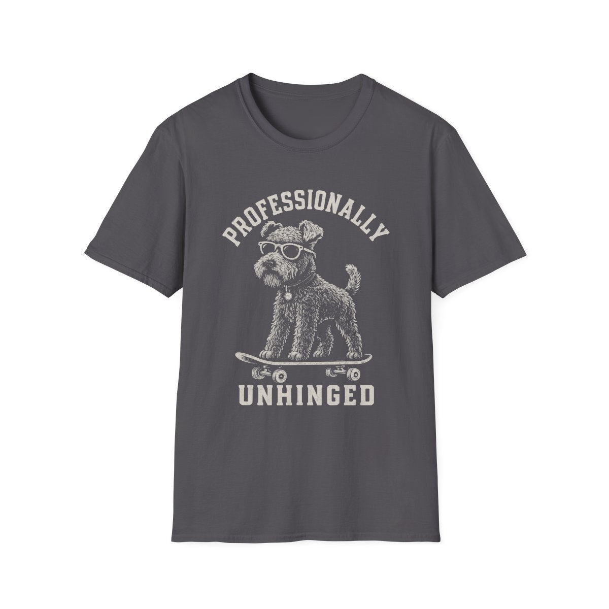Skateboard Kerry Blue Terrier Tee - Charcoal