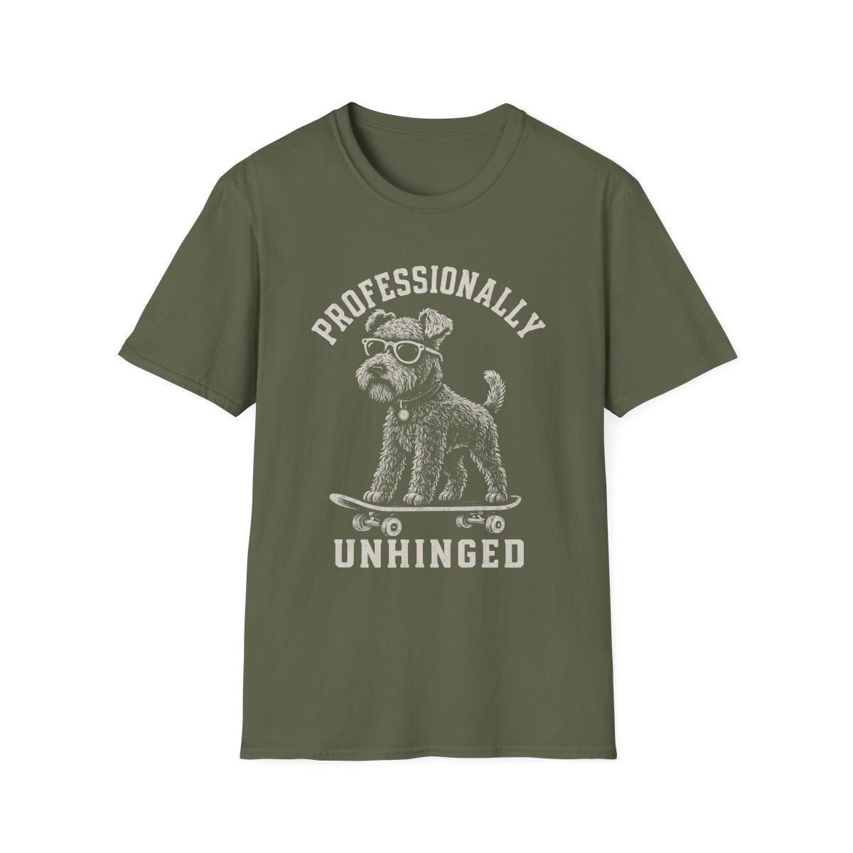 Skateboard Kerry Blue Terrier Tee - Military Green