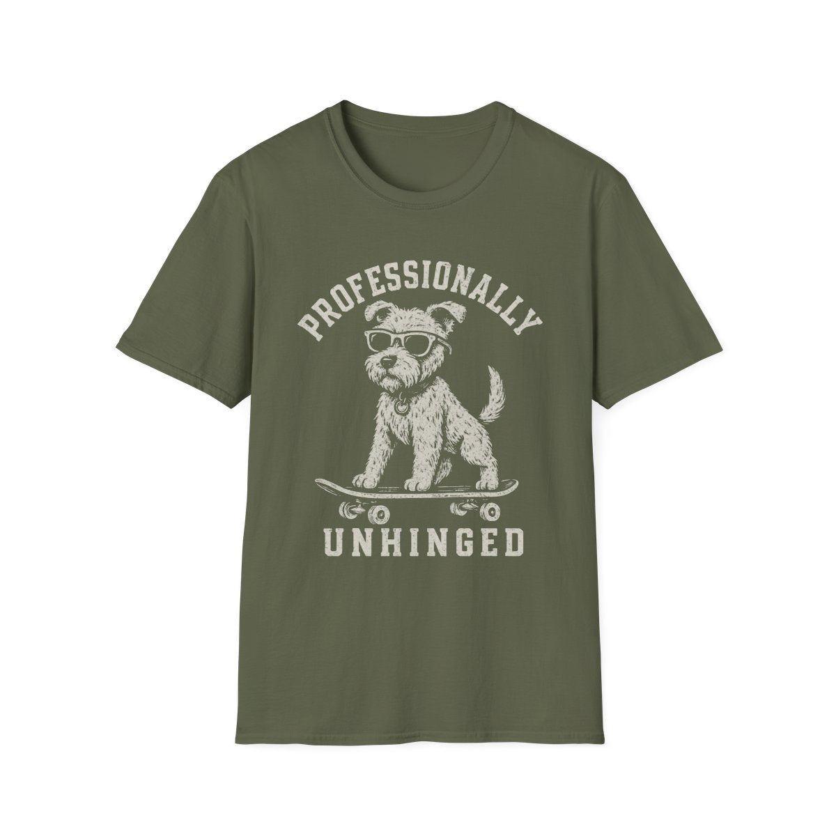 Skateboard Lakeland Terrier Tee - Military Green