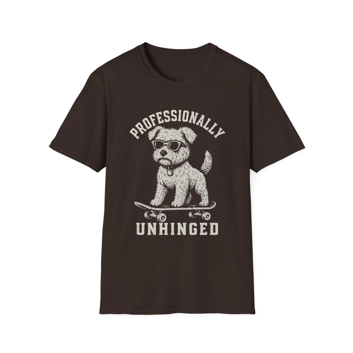 Skateboard Norfolk Terrier Tee - Dark Chocolate