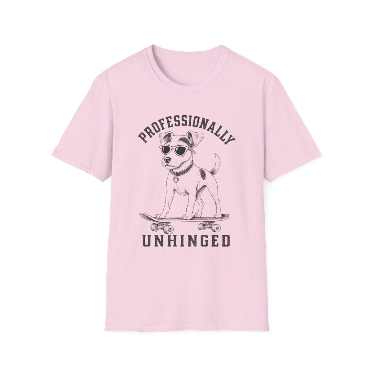 Skateboard Parson Russell Terrier Tee - Light Pink
