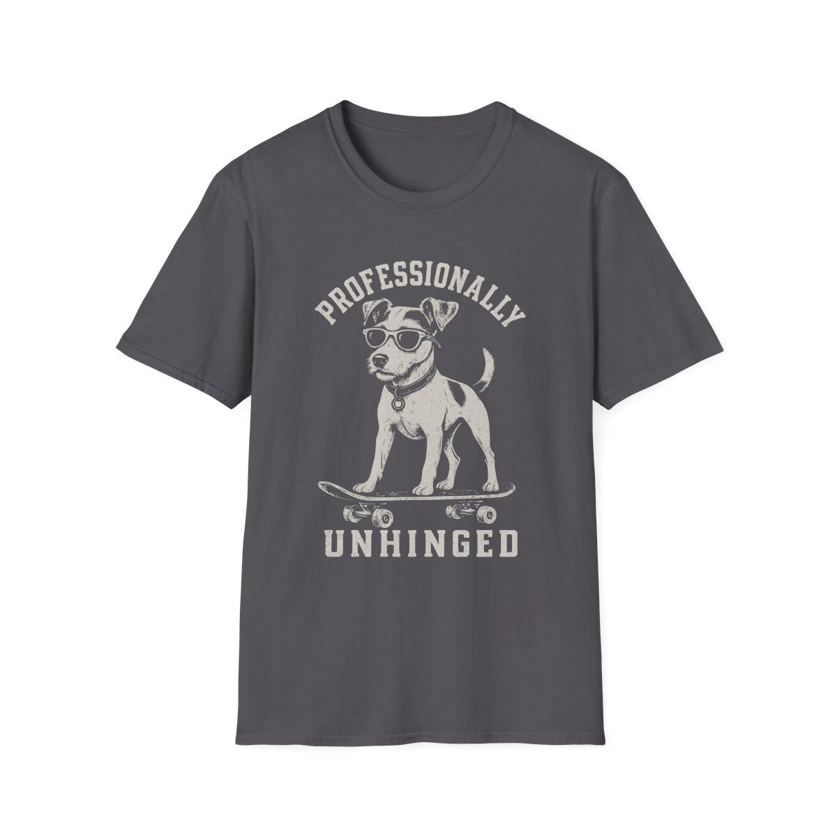Skateboard Parson Russell Terrier Tee - Charcoal