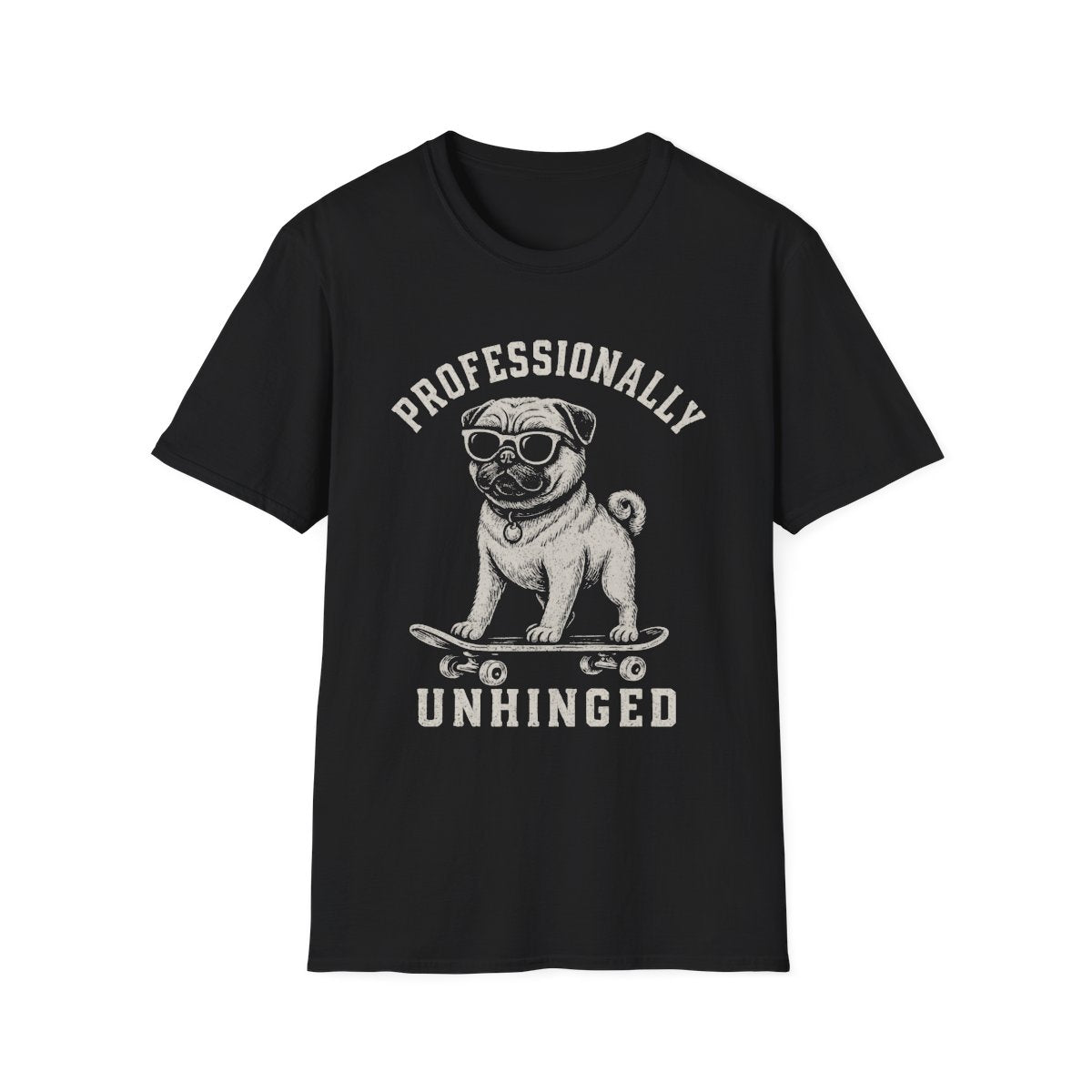 Skateboard Pug Tee - Black