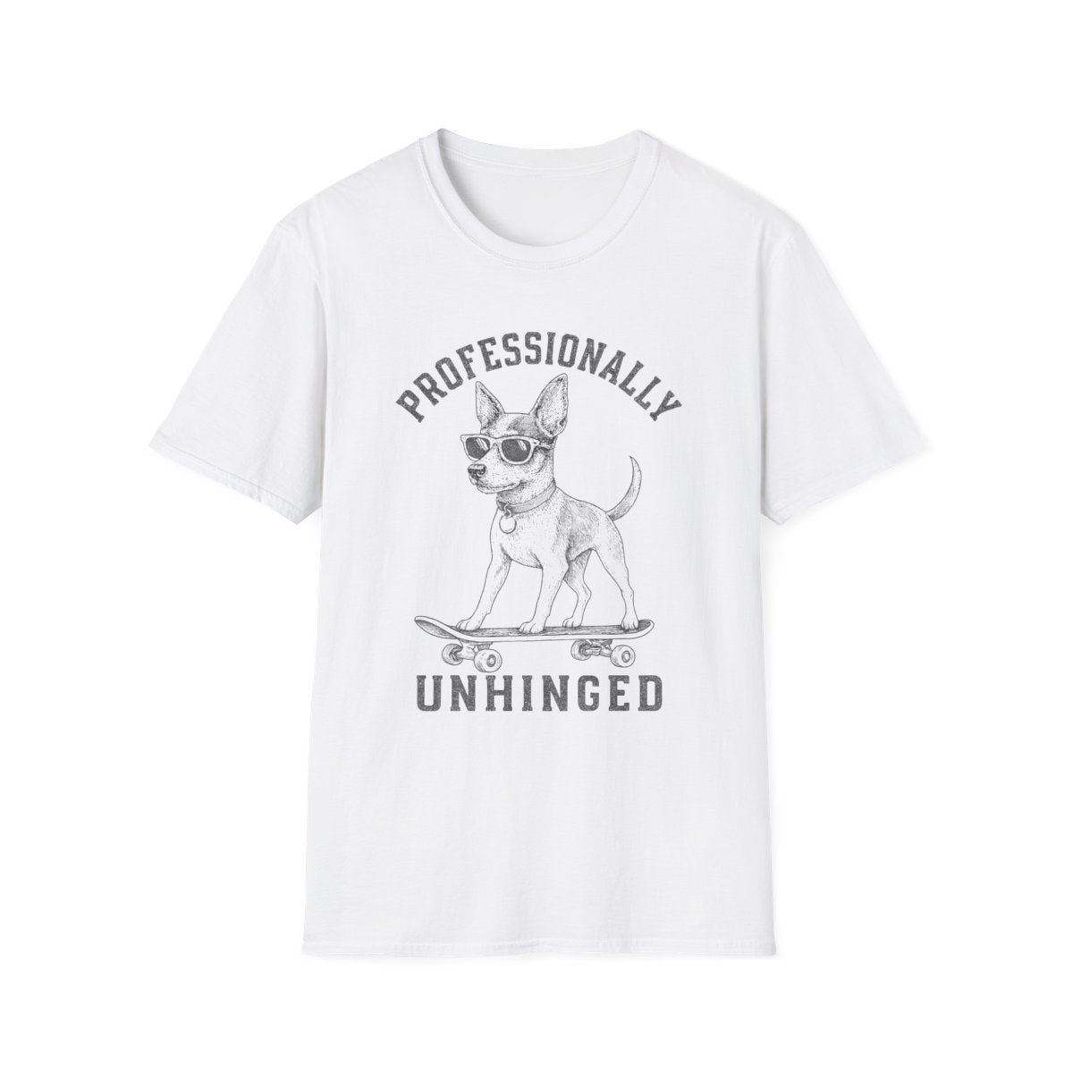 Skateboard Rat Terrier Tee - White