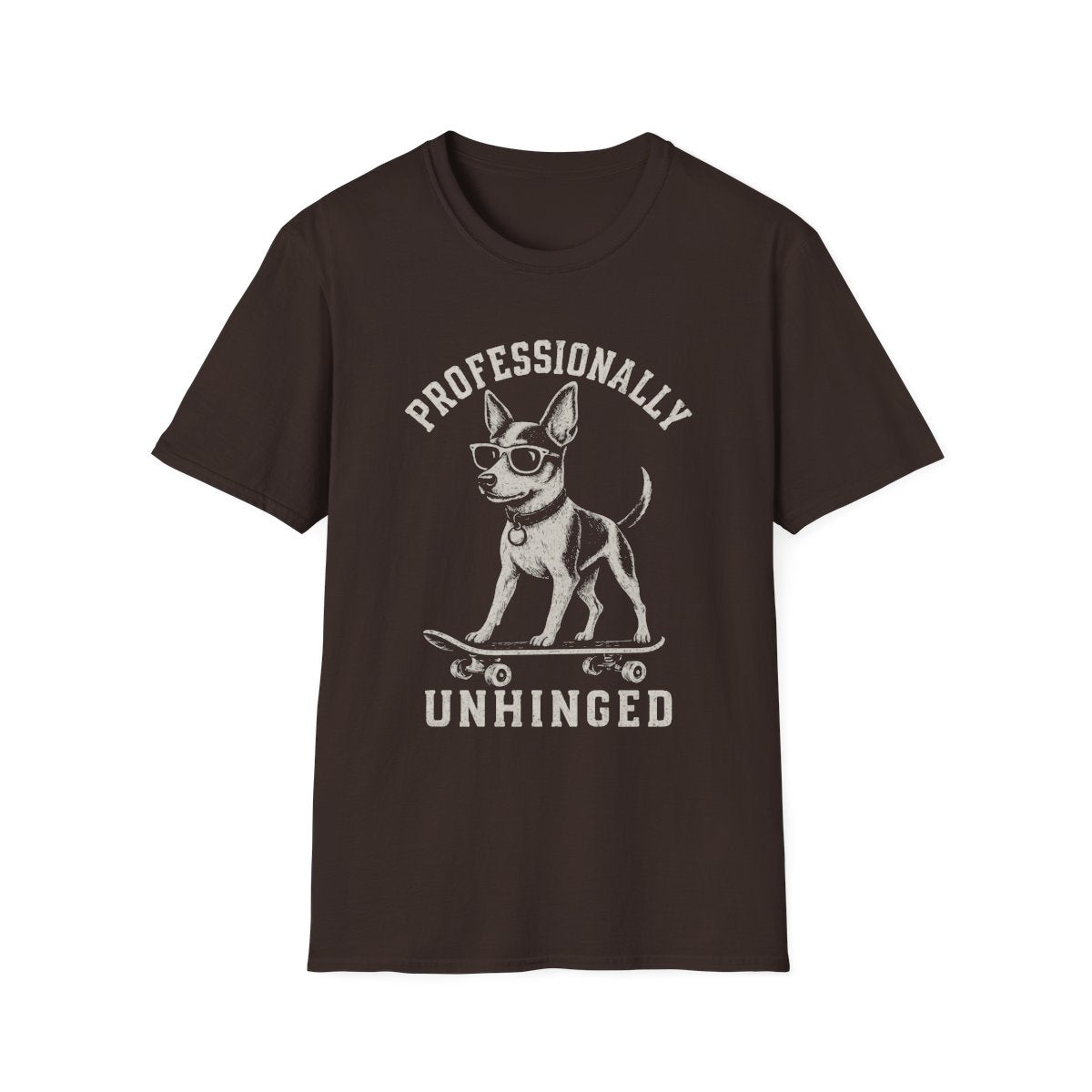 Skateboard Rat Terrier Tee - Dark Chocolate