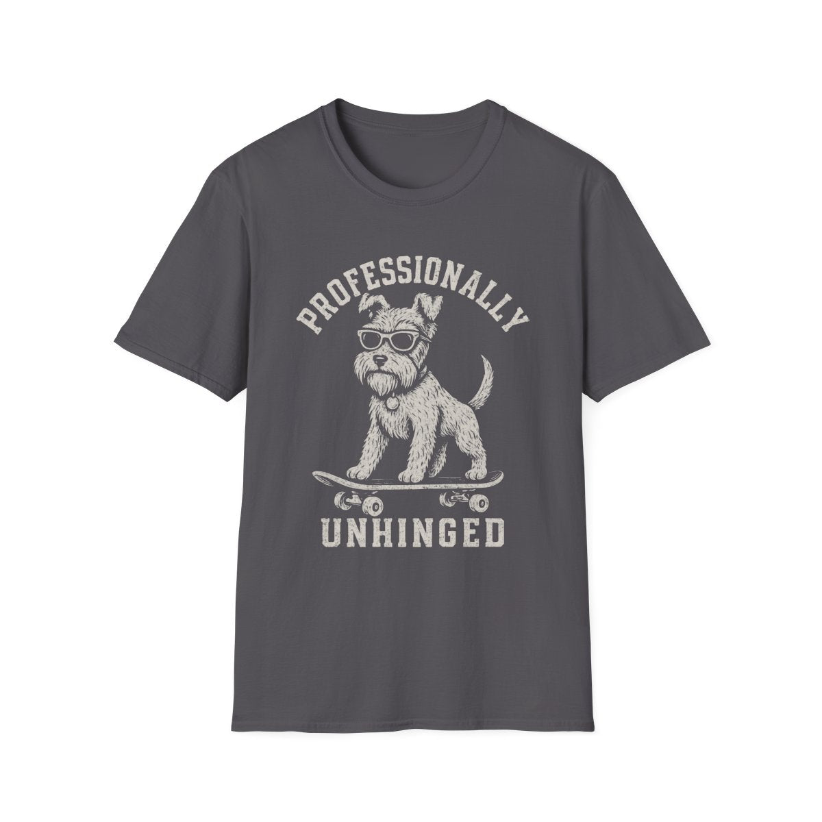 Skateboard Schnauzer Tee - Charcoal