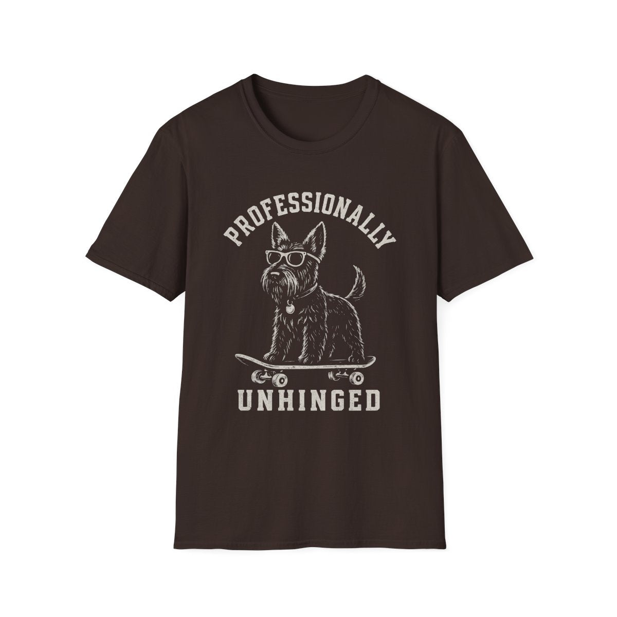 Skateboard Scottish Terrier Tee - Dark Chocolate