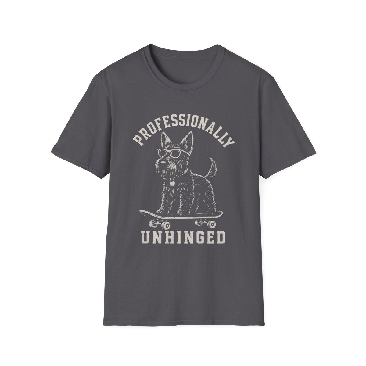 Skateboard Scottish Terrier Tee - Charcoal